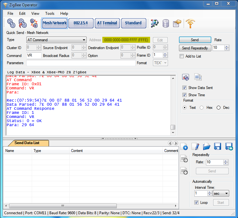 Professional debug tool for ZigBee & XBee Mesh Network.